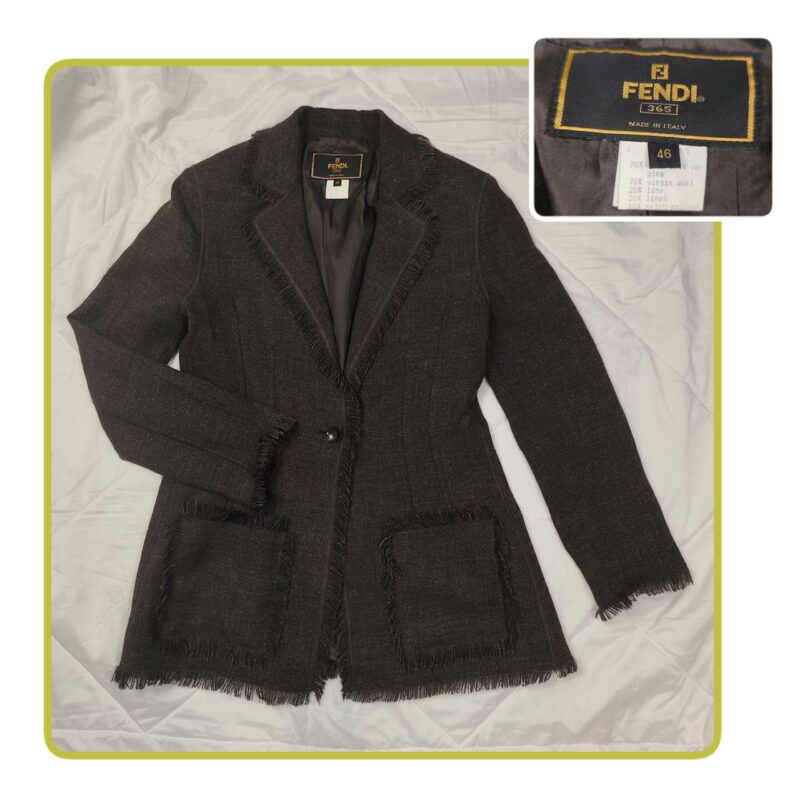Giacca vintage anni '90, blazer d'archivio Fendi, da donna, linea Fendi 365